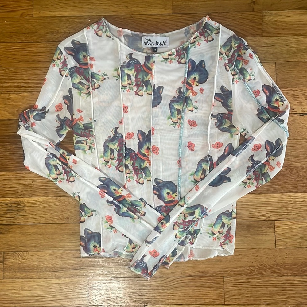 OMIGHTY Mesh Top w/ Bambi Print